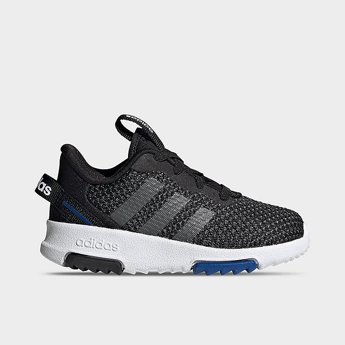 Right view of Kids' Toddler adidas Essentials Racer TR 2.0 Casual Shoes in Black/Grey/Team Royal Blue Click to zoom