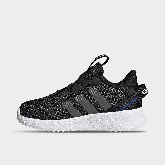 Front view of Kids' Toddler adidas Essentials Racer TR 2.0 Casual Shoes in Black/Grey/Team Royal Blue Click to zoom