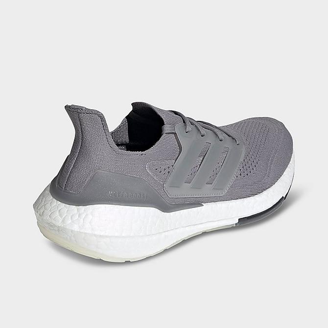 Left view of Men's adidas UltraBOOST 21 Running Shoes in Grey/Grey/Grey Click to zoom