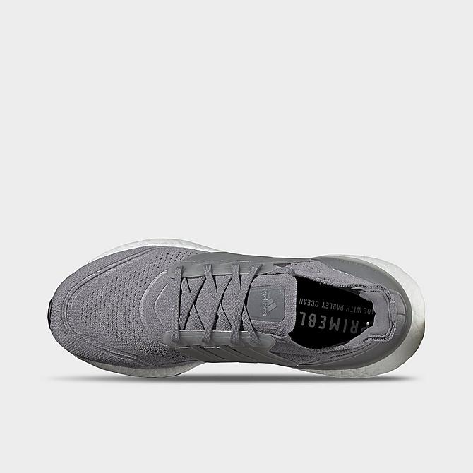 Back view of Men's adidas UltraBOOST 21 Running Shoes in Grey/Grey/Grey Click to zoom