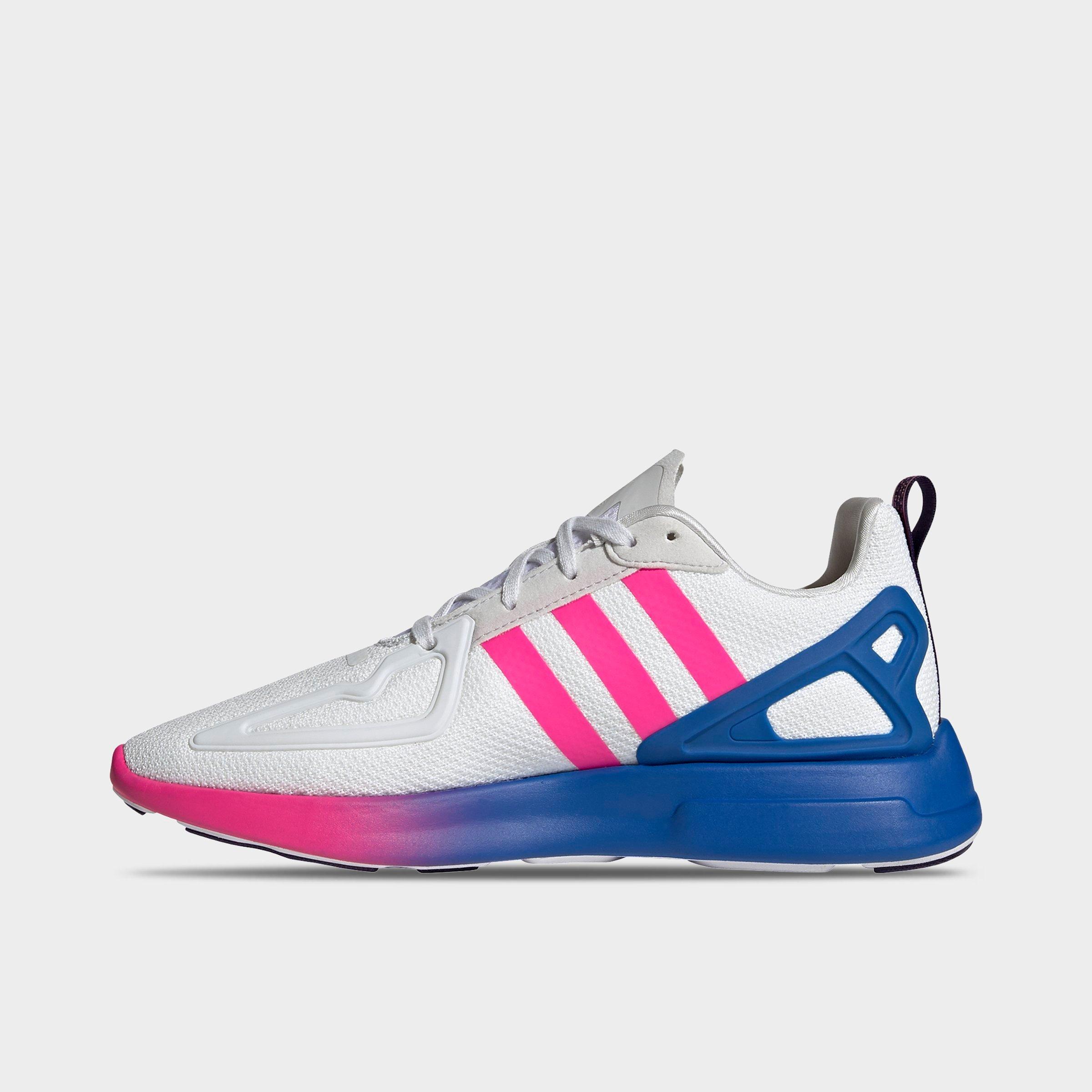 pink blue and white adidas