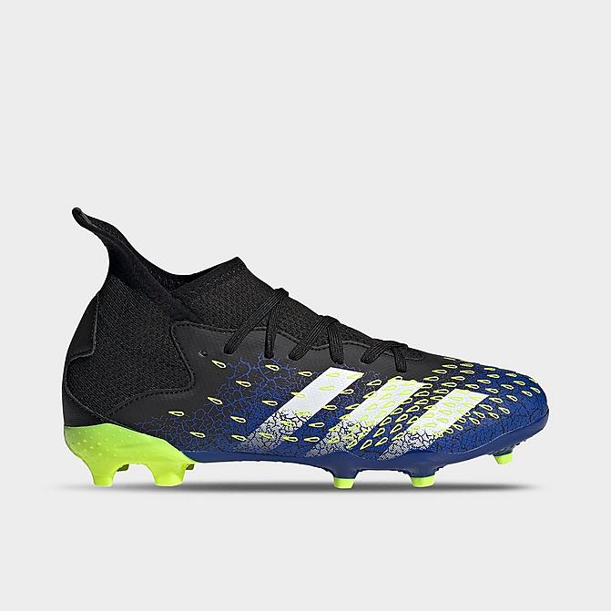 Right view of Big Kids' adidas Predator Freak.3 Firm Ground Soccer Cleats in Black /White/Solar Yellow Click to zoom