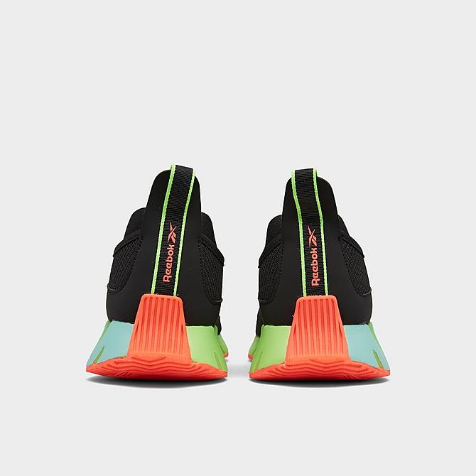 Left view of Men's Reebok Zig Dynamica Running Shoes in Core Black/Neon Mint/Orange Flare Click to zoom