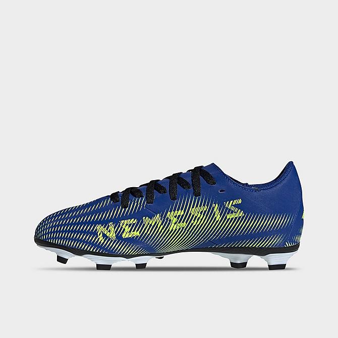 Front view of Big Kids' adidas Nemeziz .4 Flexible Ground Soccer Cleats in Team Royal Blue/Solar Yellow/Footwear White Click to zoom