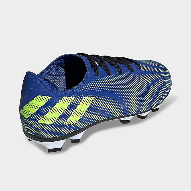 Left view of Big Kids' adidas Nemeziz .4 Flexible Ground Soccer Cleats in Team Royal Blue/Solar Yellow/Footwear White Click to zoom