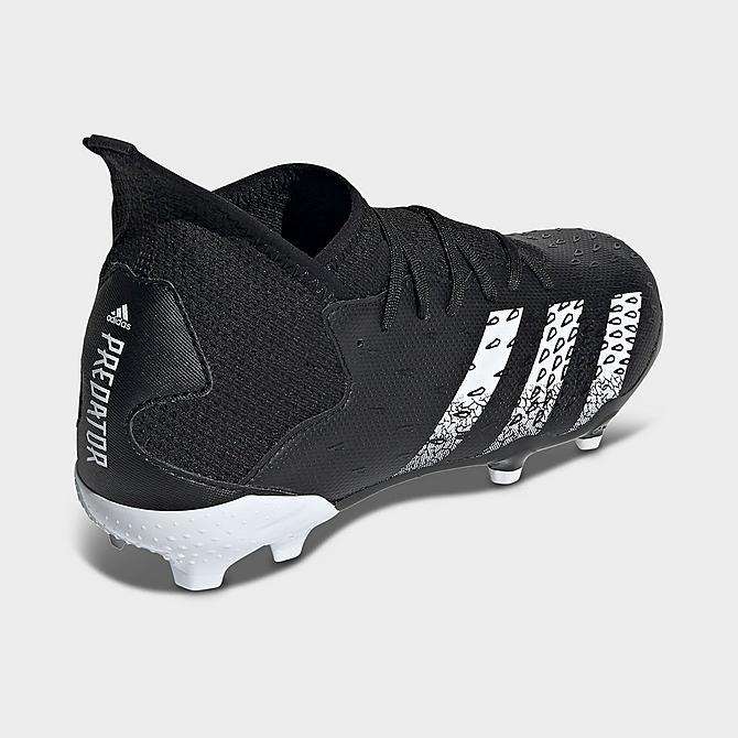 Left view of Big Kids' adidas Predator Freak.3 Firm Ground Soccer Cleats in Black/White/Black Click to zoom