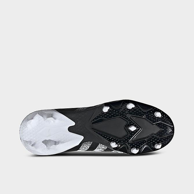 Bottom view of Big Kids' adidas Predator Freak.3 Firm Ground Soccer Cleats in Black/White/Black Click to zoom