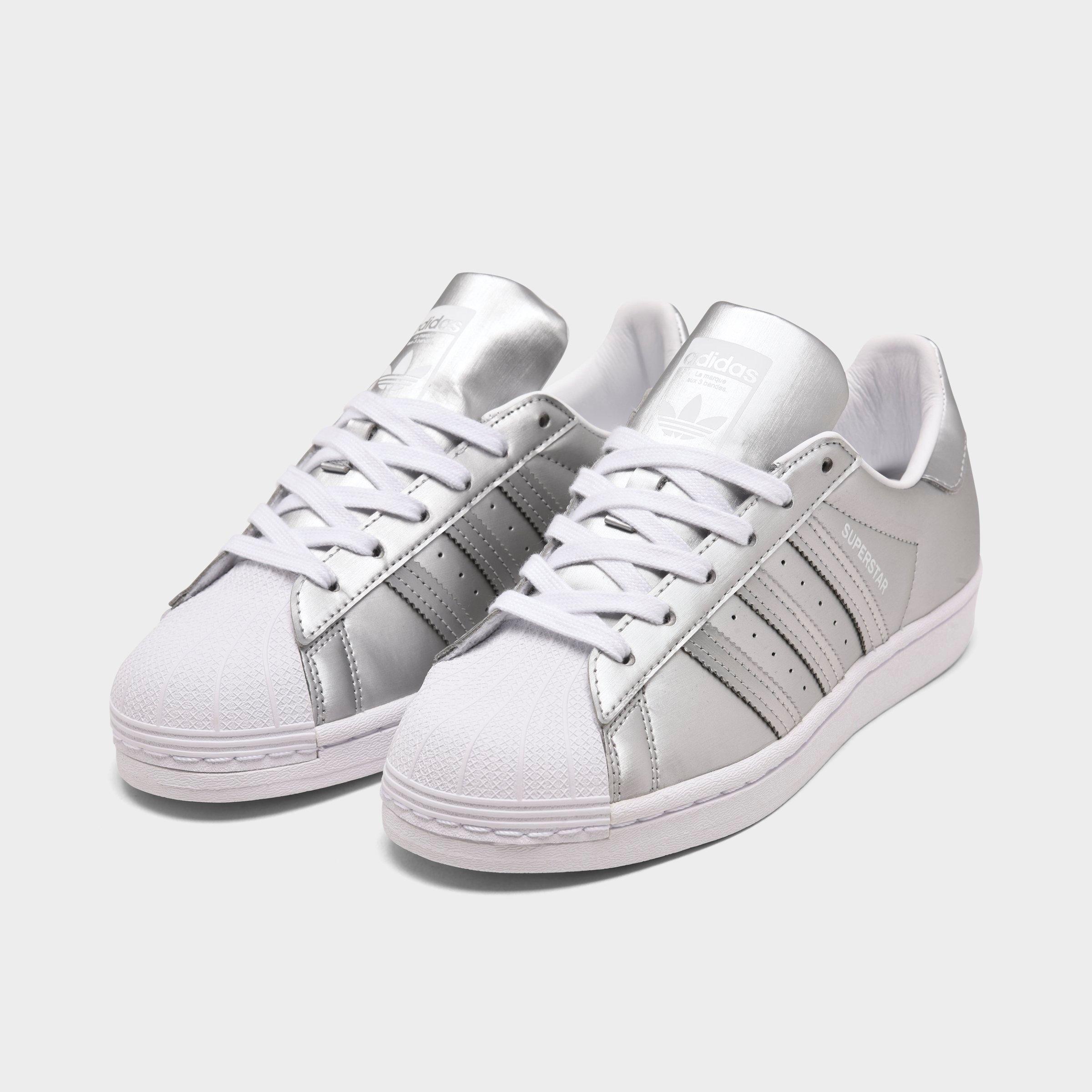 adidas original superstar silver metallic