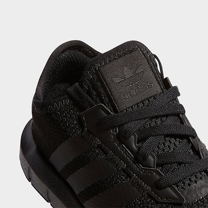 Front view of Little Kids' adidas Originals Swift Run X Casual Shoes in Core Black Click to zoom
