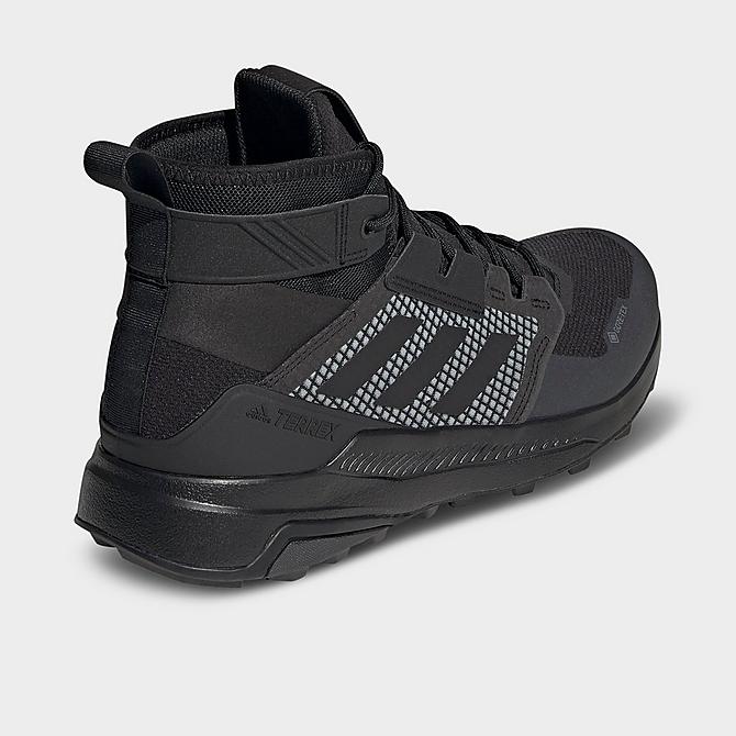 Left view of Men's adidas Terrex Trailmaker Mid GORE-TEX Hiking Shoes in Black/Black/Solid Grey Click to zoom
