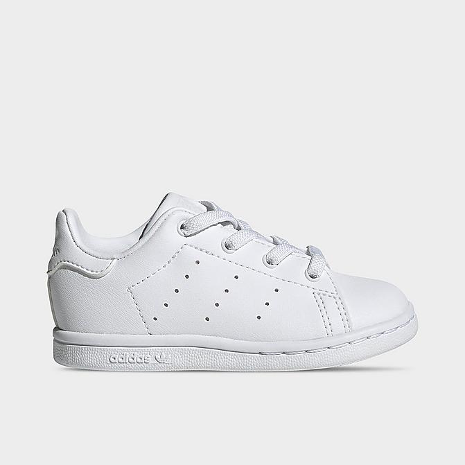 Right view of Kids' Toddler adidas Originals Stan Smith Casual Shoes in White/White/White Click to zoom