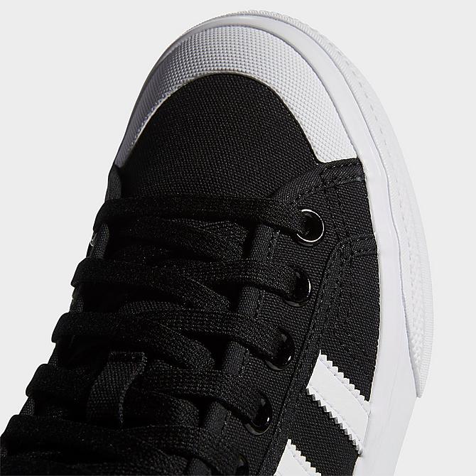 Left view of Women's adidas Originals Nizza Platform Mid Casual Shoes in Core Black/White Click to zoom