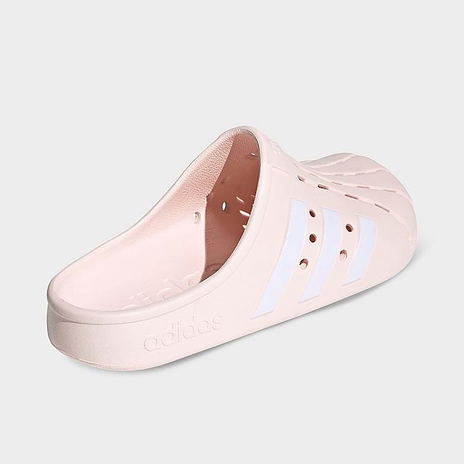 Left view of Men's adidas Adilette Clog Shoes in Pink Tint/Cloud White/Pink Tint Click to zoom