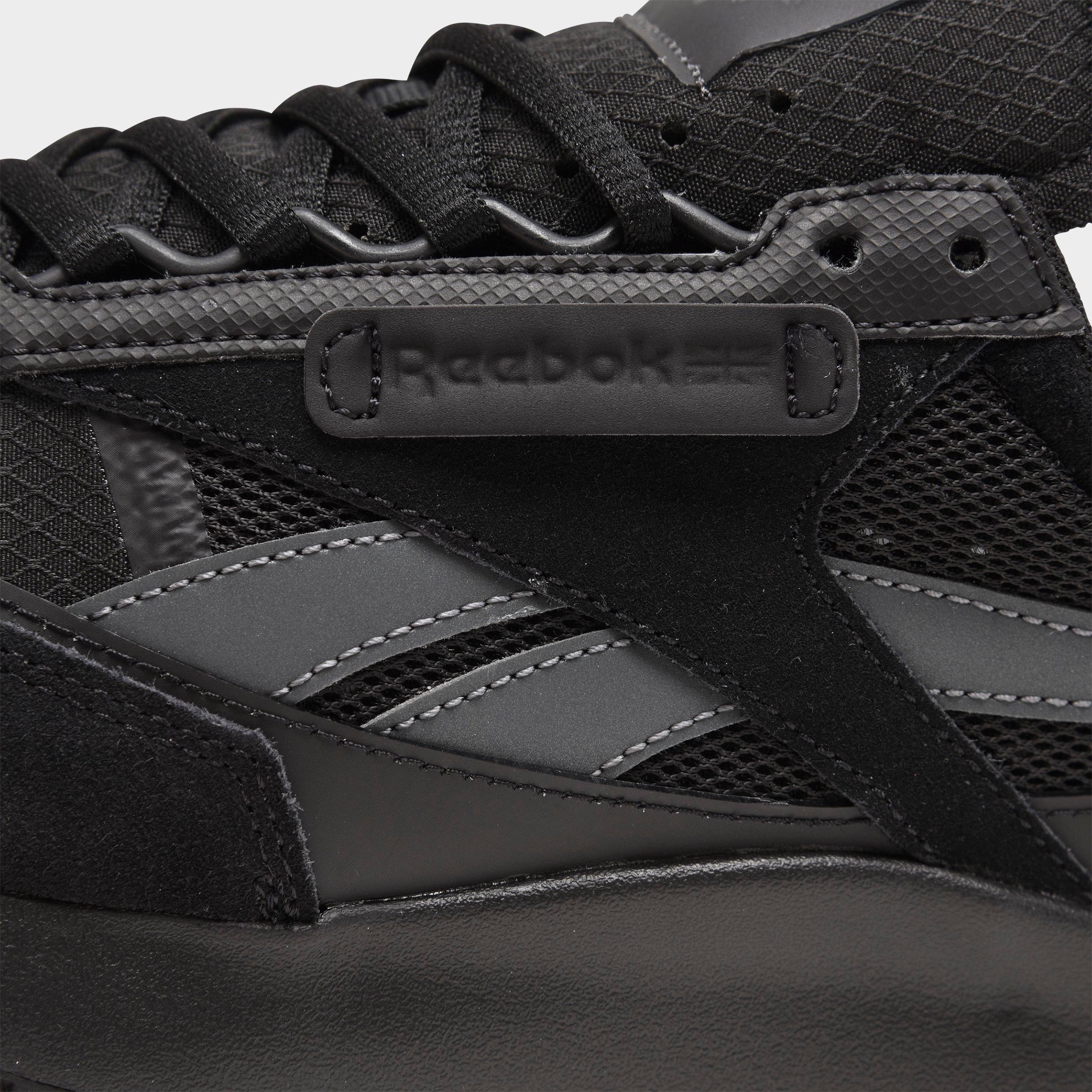 reebok cl leather tech black sneakers