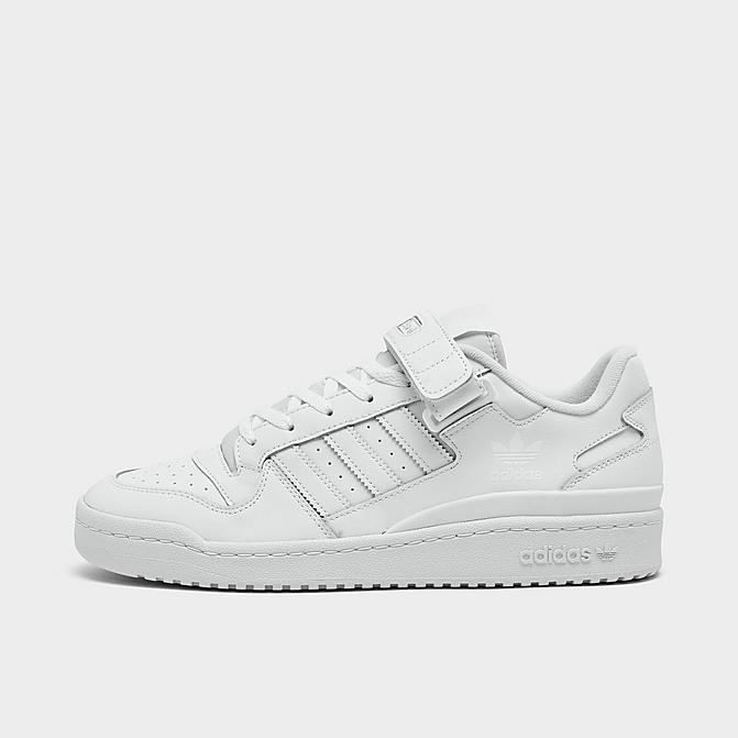 Right view of Men's adidas Originals Forum Low Casual Shoes in White/White/White Click to zoom