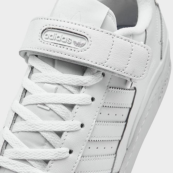 Front view of Men's adidas Originals Forum Low Casual Shoes in White/White/White Click to zoom