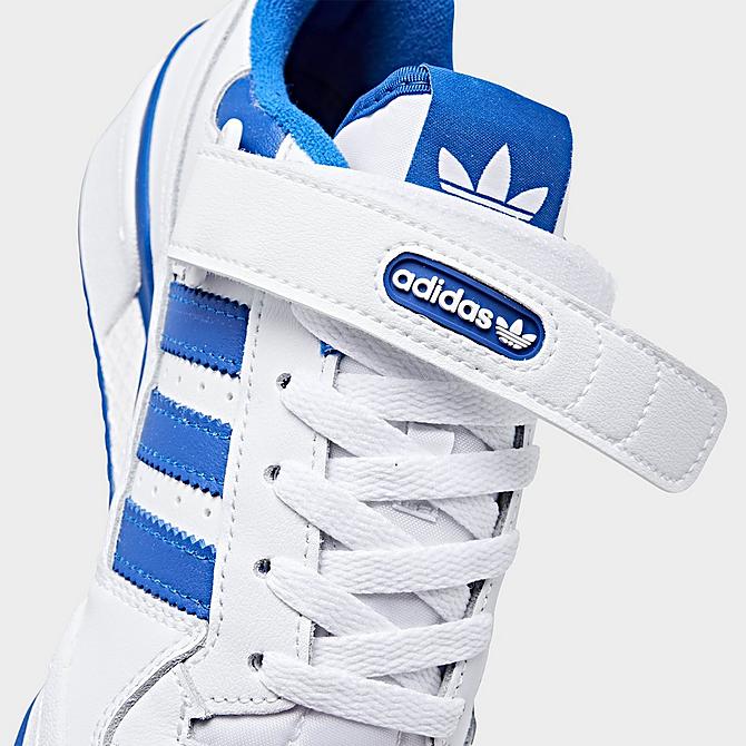 Front view of Big Kids' adidas Originals Forum Low Casual Shoes in Cloud White/Royal Blue/Cloud White Click to zoom