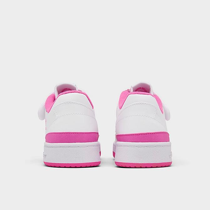 Left view of Girls' Little Kids' adidas Originals Forum Low Casual Shoes in Cloud White/Screaming Pink/Cloud White Click to zoom