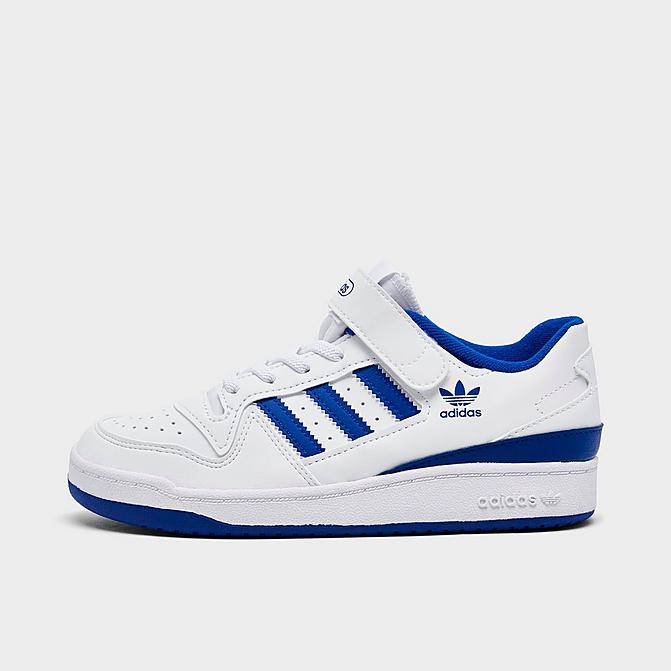 Right view of Little Kids' adidas Originals Forum Low Casual Shoes in Cloud White/Royal Blue/Cloud White Click to zoom