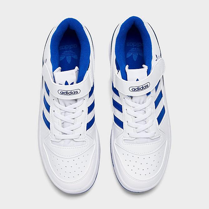 Back view of Little Kids' adidas Originals Forum Low Casual Shoes in Cloud White/Royal Blue/Cloud White Click to zoom