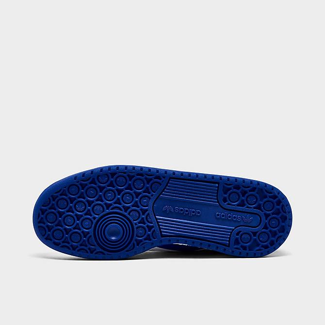 Bottom view of Little Kids' adidas Originals Forum Low Casual Shoes in Cloud White/Royal Blue/Cloud White Click to zoom