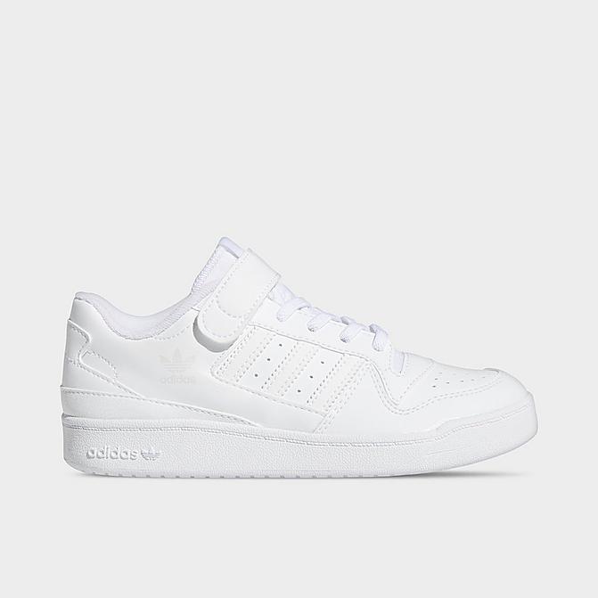 Right view of Little Kids' adidas Originals Forum Low Casual Shoes in White/White/White Click to zoom