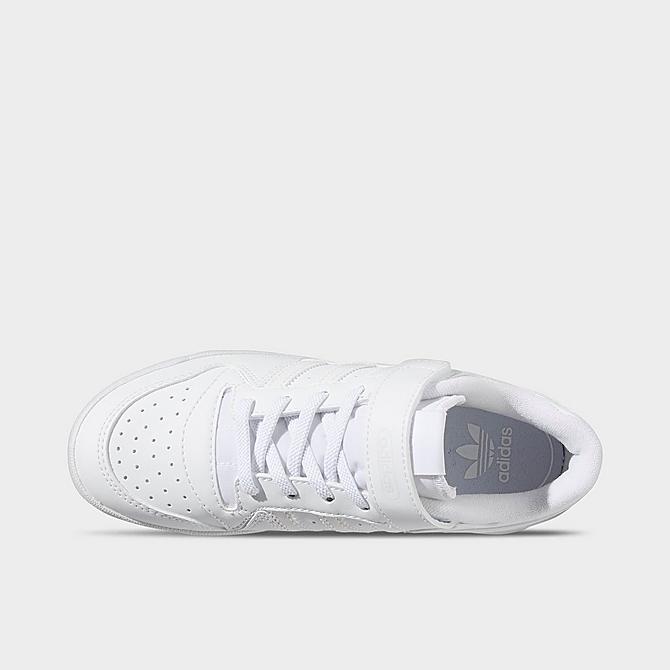 Back view of Little Kids' adidas Originals Forum Low Casual Shoes in White/White/White Click to zoom
