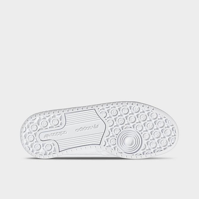 Bottom view of Little Kids' adidas Originals Forum Low Casual Shoes in White/White/White Click to zoom