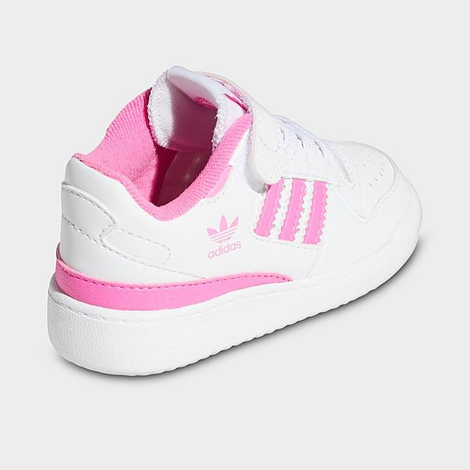 Left view of Girls' Toddler adidas Originals Forum Low Casual Shoes in Cloud White/Screaming Pink/Cloud White Click to zoom