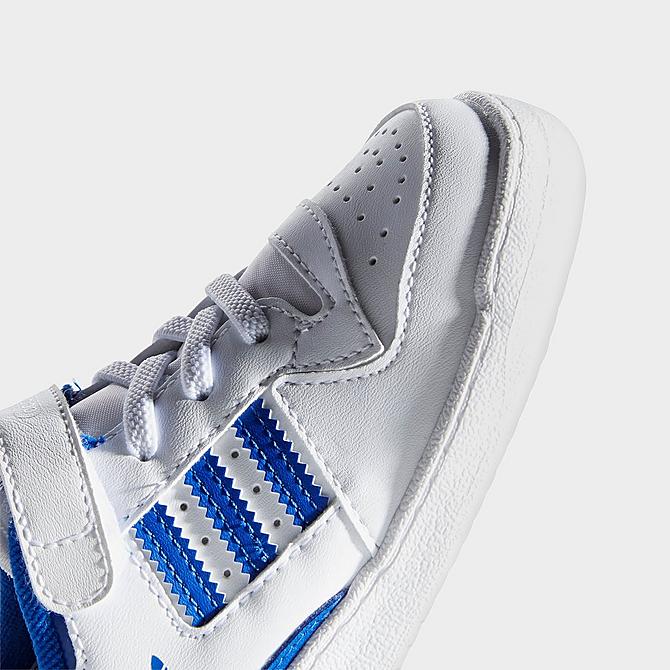 Front view of Kids' Toddler adidas Originals Forum Low Casual Shoes in Cloud White/Royal Blue/Cloud White Click to zoom