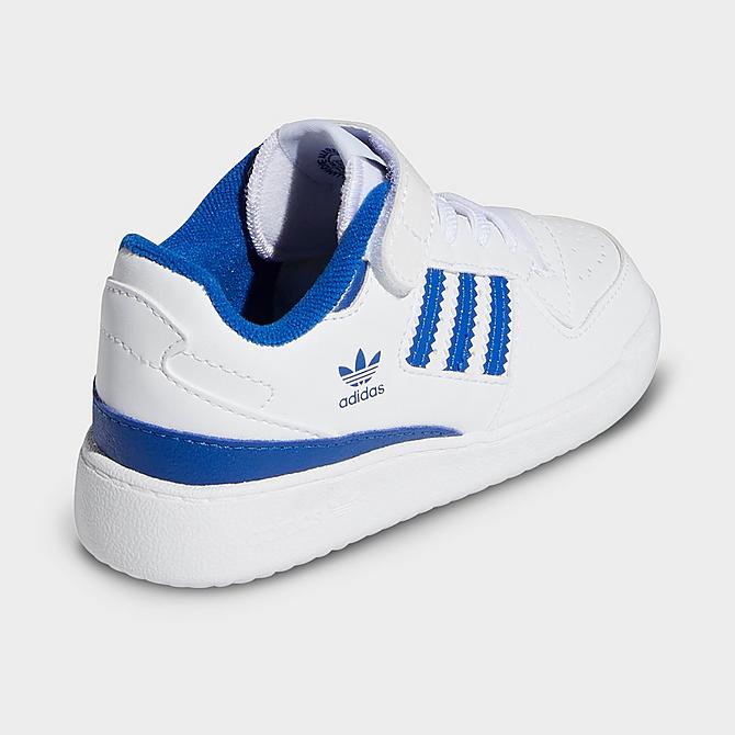 Left view of Kids' Toddler adidas Originals Forum Low Casual Shoes in Cloud White/Royal Blue/Cloud White Click to zoom