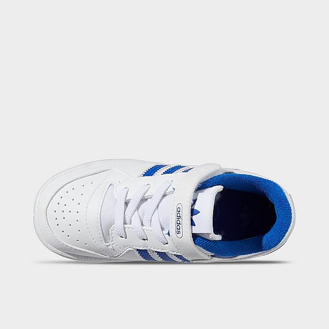 Back view of Kids' Toddler adidas Originals Forum Low Casual Shoes in Cloud White/Royal Blue/Cloud White Click to zoom