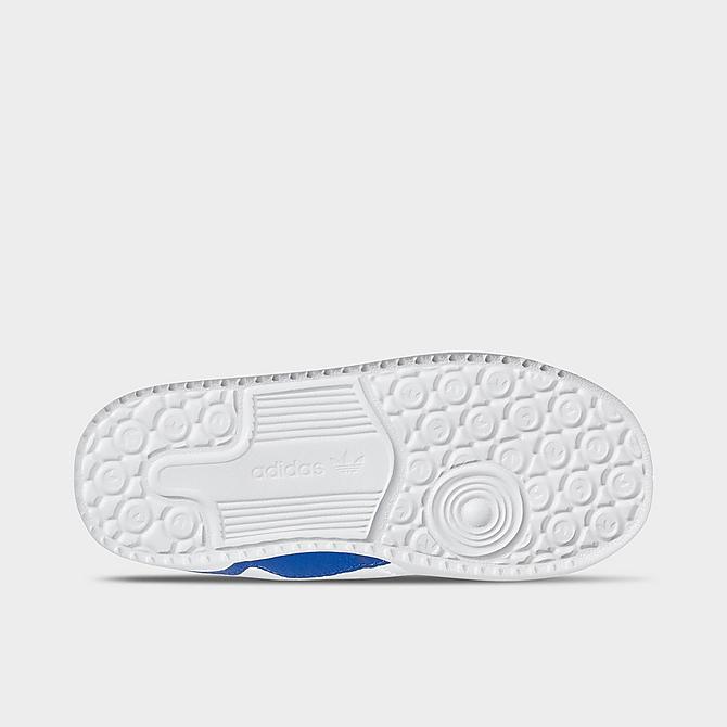 Bottom view of Kids' Toddler adidas Originals Forum Low Casual Shoes in Cloud White/Royal Blue/Cloud White Click to zoom