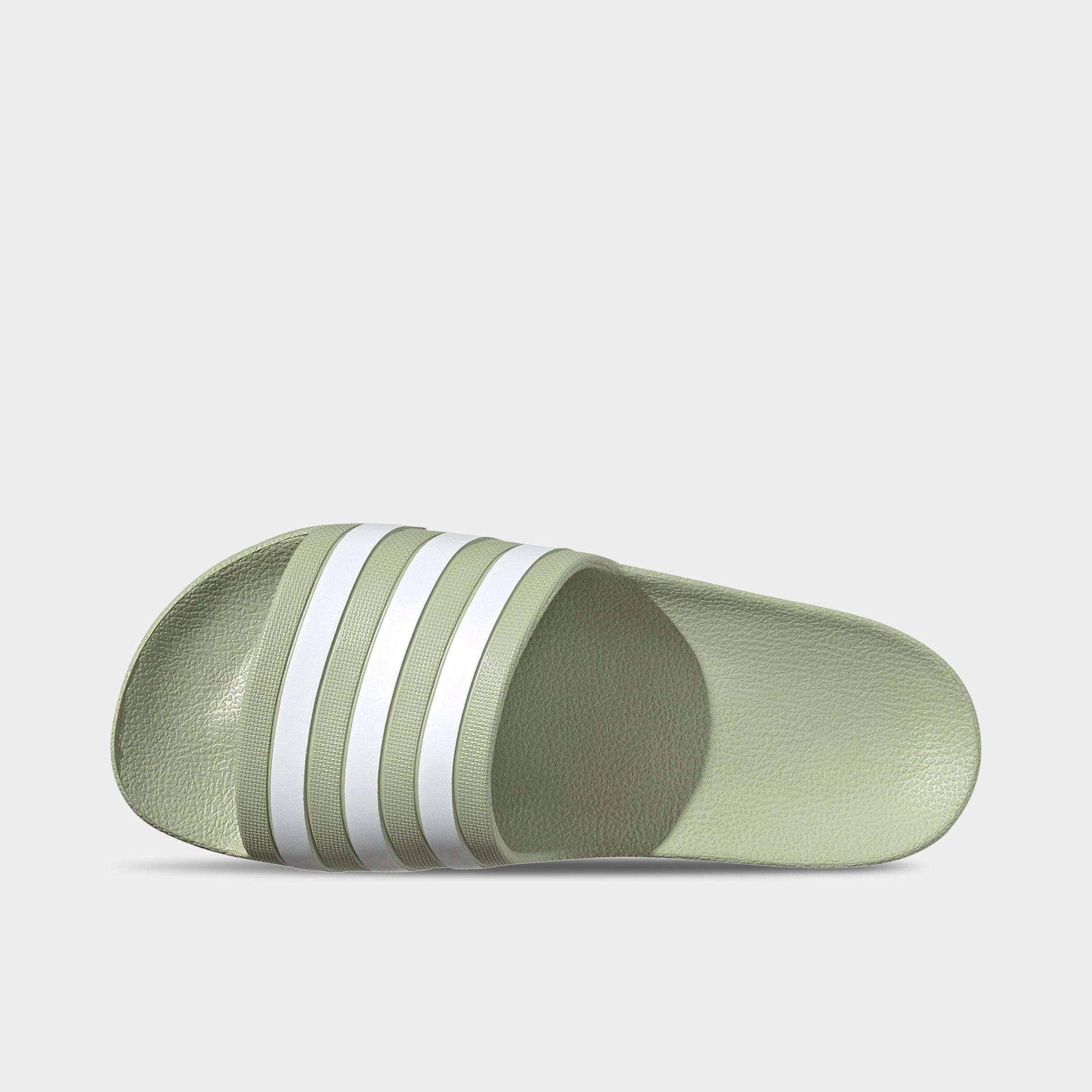 adidas slides green and white
