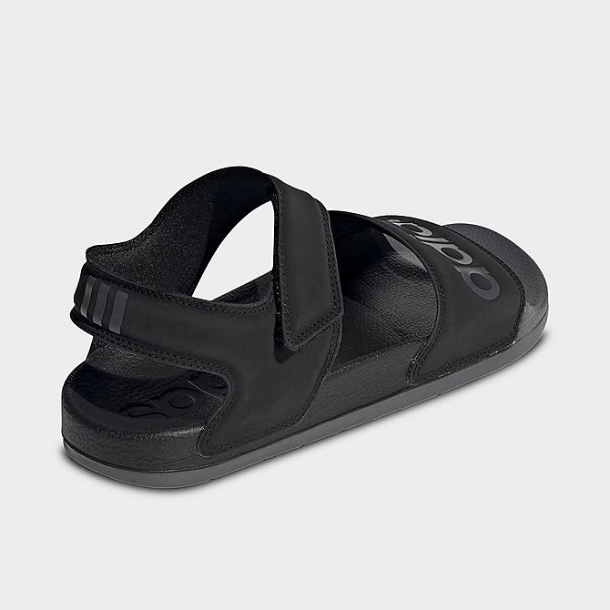 Left view of Men's adidas Adilette Athletic Sandals in Black/Grey/Black Click to zoom
