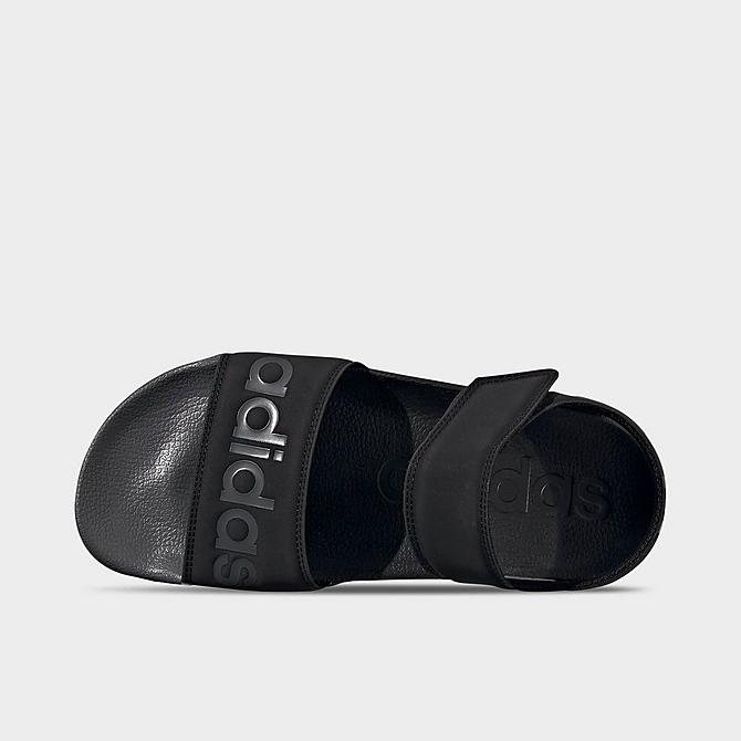 Back view of Men's adidas Adilette Athletic Sandals in Black/Grey/Black Click to zoom