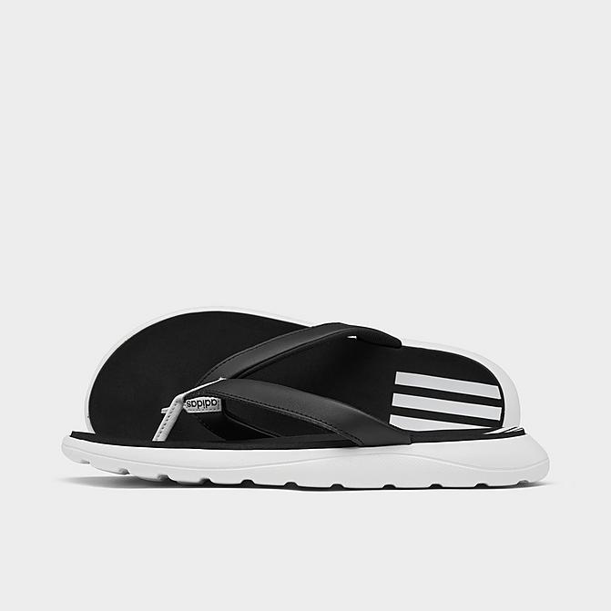 Right view of Women's adidas Comfort Flip Flop Sandals in White/Black/White Click to zoom