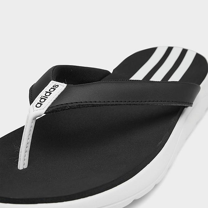 Front view of Women's adidas Comfort Flip Flop Sandals in White/Black/White Click to zoom