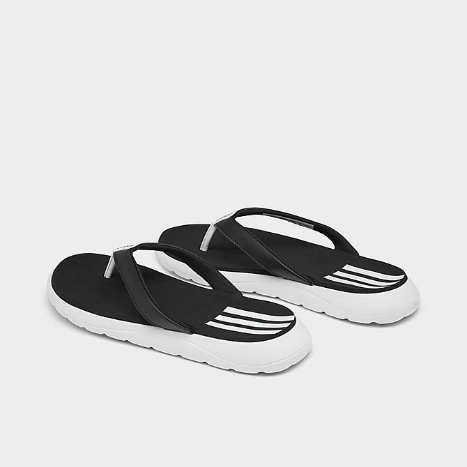 Left view of Women's adidas Comfort Flip Flop Sandals in White/Black/White Click to zoom