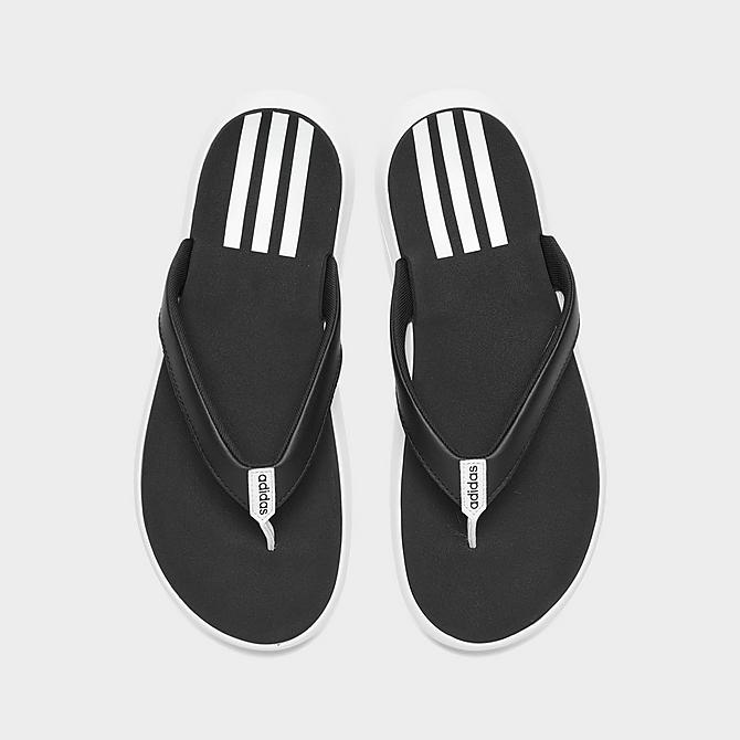 Back view of Women's adidas Comfort Flip Flop Sandals in White/Black/White Click to zoom
