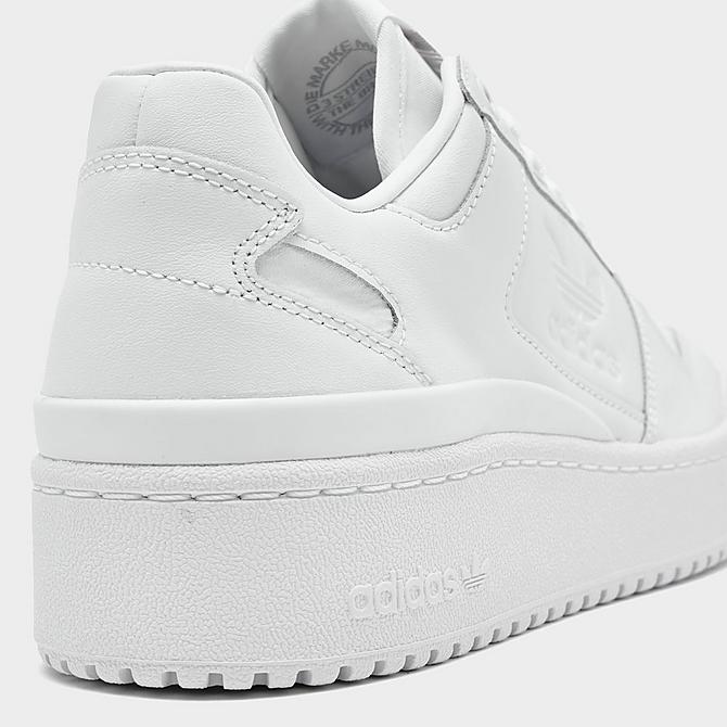 Front view of Women's adidas Originals Forum Bold Casual Shoes in White/White/Black Click to zoom