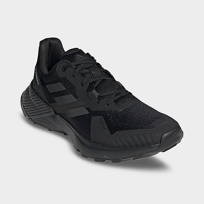 Three Quarter view of Men's adidas Terrex Soulstride Running Shoes in Core Black/Carbon/Grey Six Click to zoom