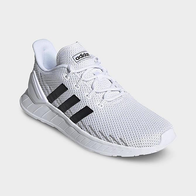 Three Quarter view of Men's adidas Questar Flow NXT Running Shoes in White/Black/Grey Click to zoom