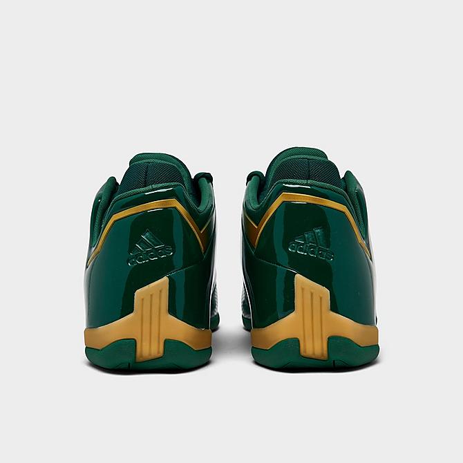 Left view of Men's adidas T-Mac 2.0 Restomod Basketball Shoes in Team Dark Green/Gold Metallic/Cloud White Click to zoom