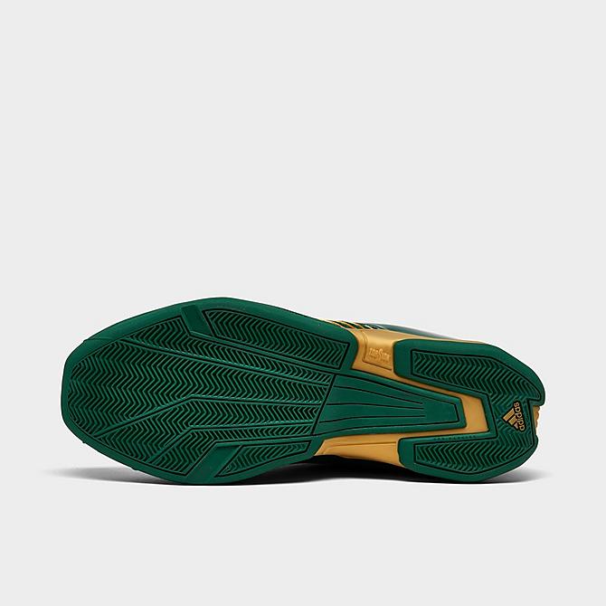 Bottom view of Men's adidas T-Mac 2.0 Restomod Basketball Shoes in Team Dark Green/Gold Metallic/Cloud White Click to zoom