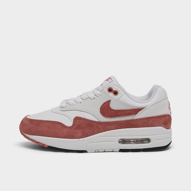 Right view of Women's Nike Air Max 1 '87 Casual Shoes in White/Canyon Pink/Summit White/Black Click to zoom