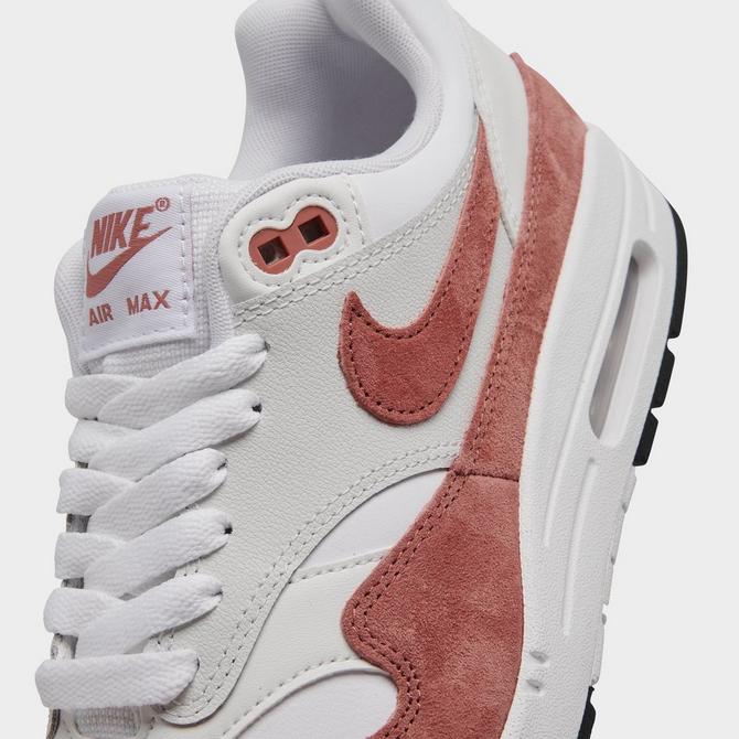 Front view of Women's Nike Air Max 1 '87 Casual Shoes in White/Canyon Pink/Summit White/Black Click to zoom