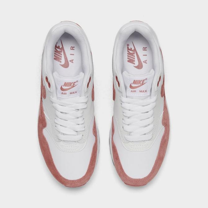 Back view of Women's Nike Air Max 1 '87 Casual Shoes in White/Canyon Pink/Summit White/Black Click to zoom