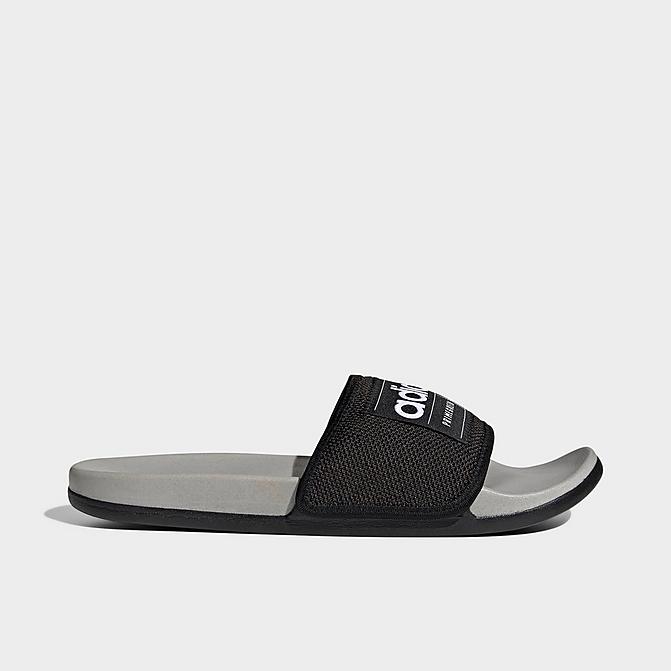 Right view of Men's adidas Adilette Printed Comfort Slide Sandals in Black/White/Grey Click to zoom