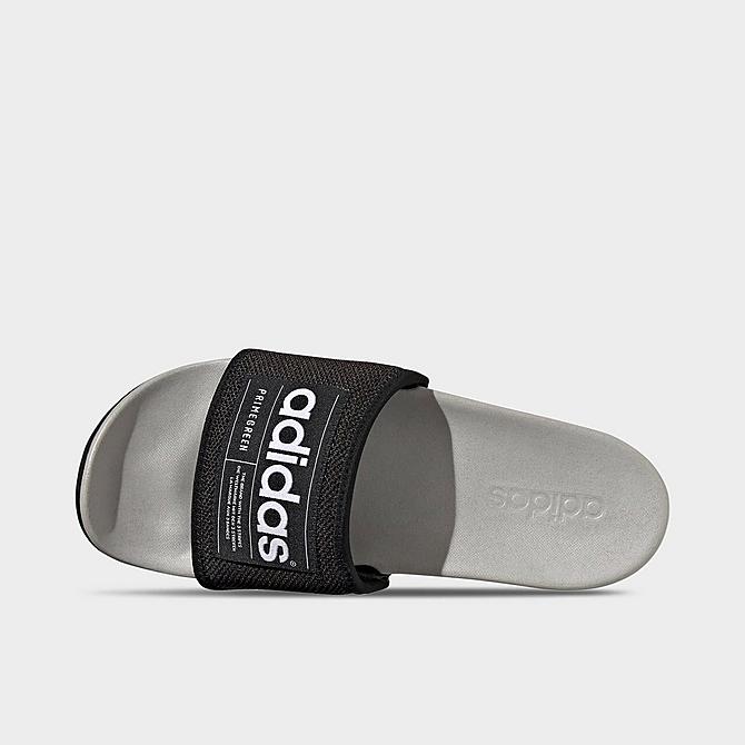 Back view of Men's adidas Adilette Printed Comfort Slide Sandals in Black/White/Grey Click to zoom